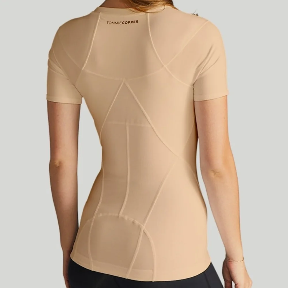 Tommie Copper Full Back Support Shirt Compression Top Nude Size L